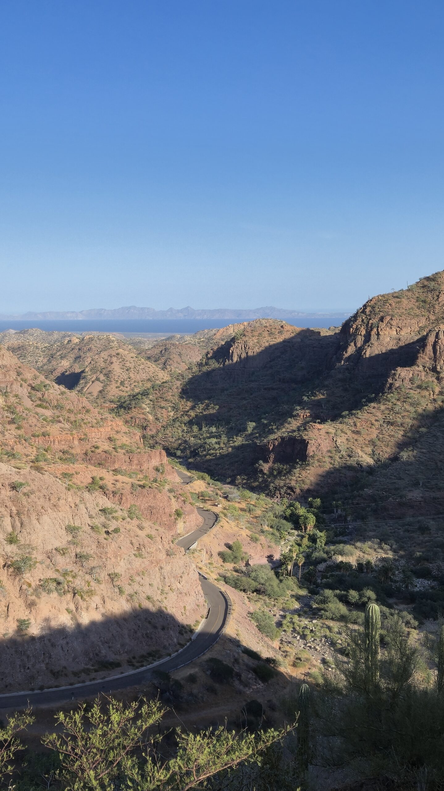 Slingerende weg door gebergte Sierra de la Gigante_Hoogtepunten_Baja_California